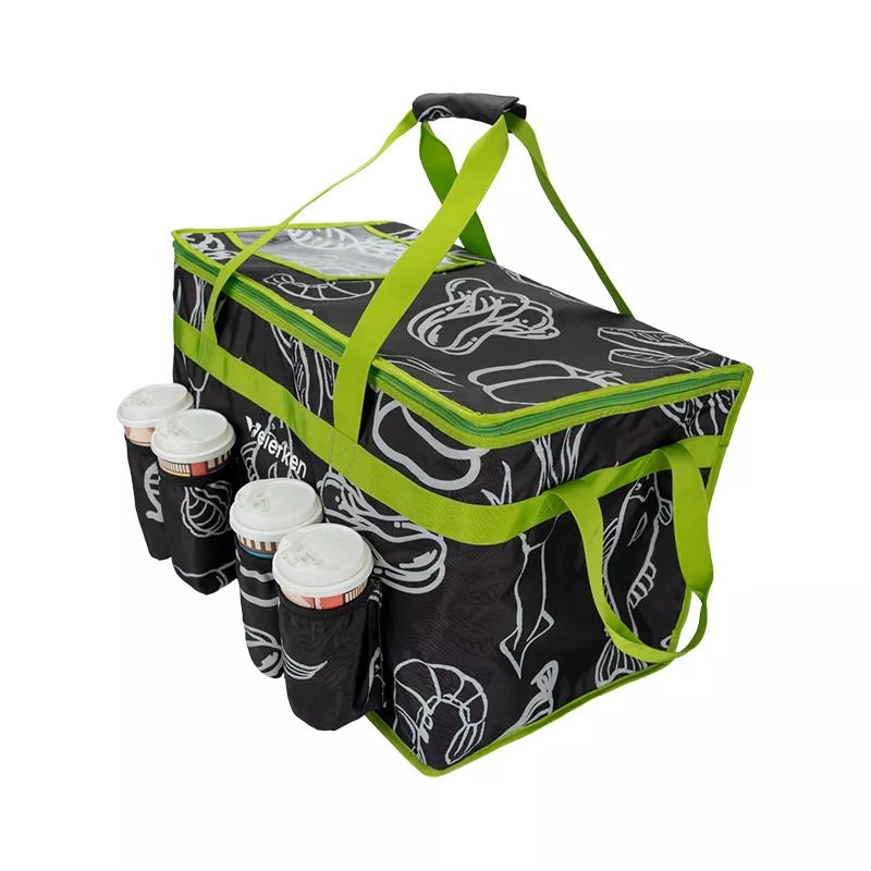 Insulated Food Delivery Bag with cup holders