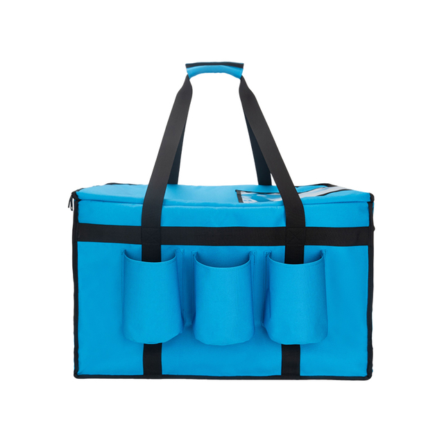 Insulated food carrier bag with cup holders